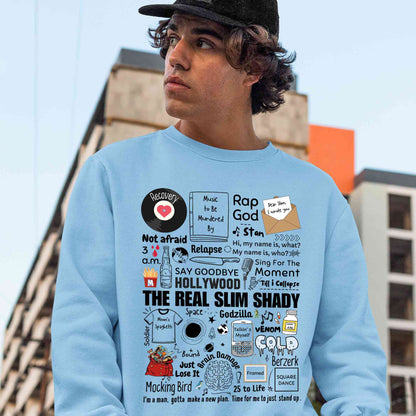 eminem shady doodle sweatshirt upper winterwear music band buy online united states usa the banyan tee tbt men women girls boys unisex baby blue