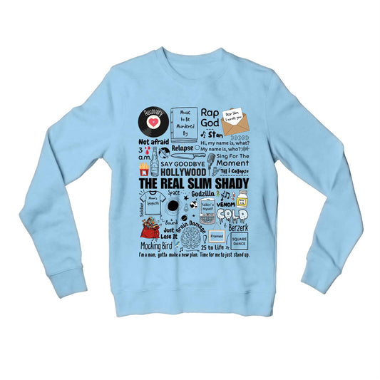 eminem shady doodle sweatshirt upper winterwear music band buy online united states of america usa the banyan tee tbt men women girls boys unisex baby blue 