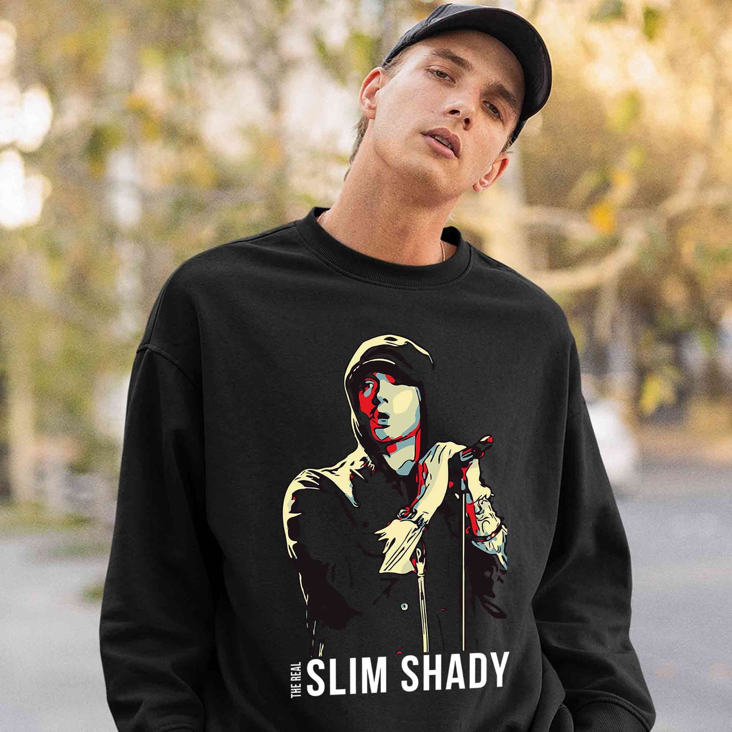 eminem the real slim shady sweatshirt upper winterwear music band buy online united states usa the banyan tee tbt men women girls boys unisex black