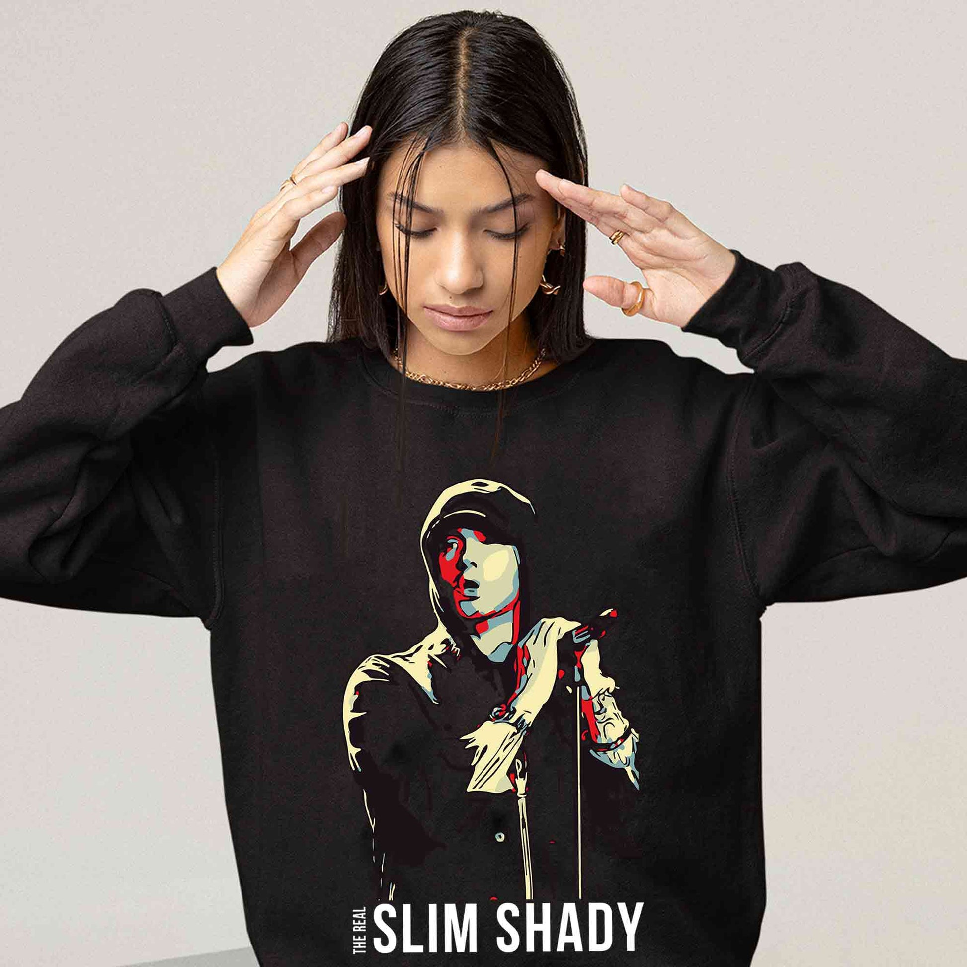 eminem the real slim shady sweatshirt upper winterwear music band buy online united states usa the banyan tee tbt men women girls boys unisex black