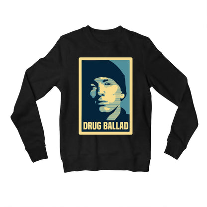eminem drug ballad sweatshirt upper winterwear music band buy online united states usa the banyan tee tbt men women girls boys unisex black