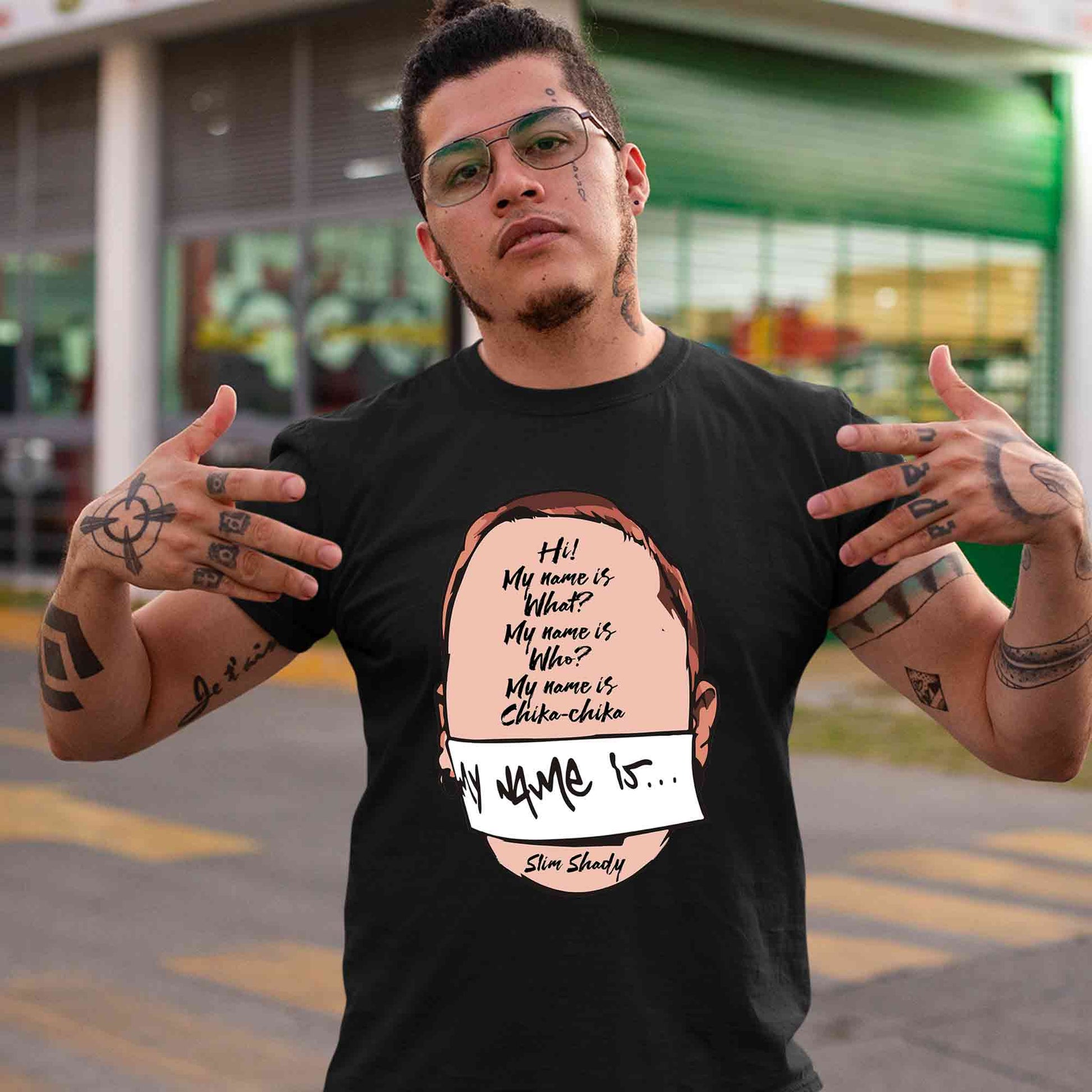 eminem my name is t-shirt music band buy online united states of america usa the banyan tee tbt men women girls boys unisex black