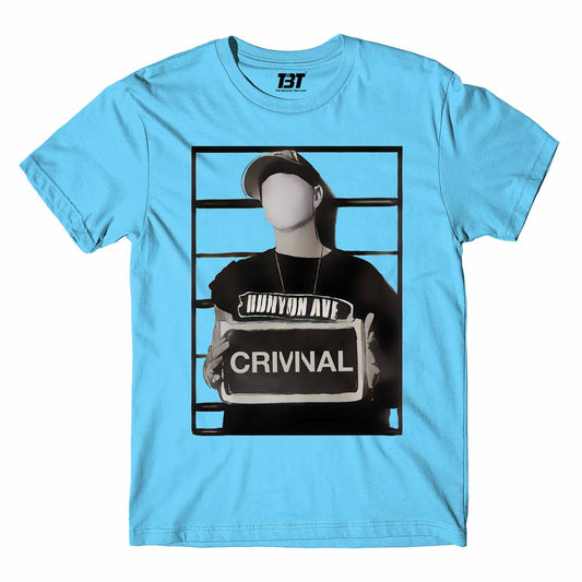 eminem criminal t-shirt music band buy online united states of america usa the banyan tee tbt men women girls boys unisex sky blue