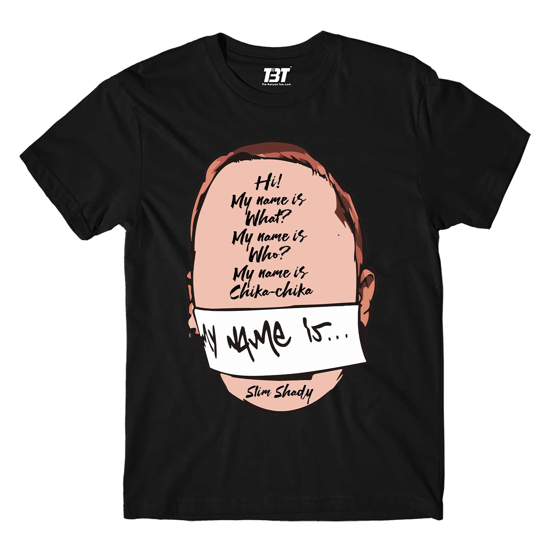 eminem my name is t-shirt music band buy online united states of america usa the banyan tee tbt men women girls boys unisex black