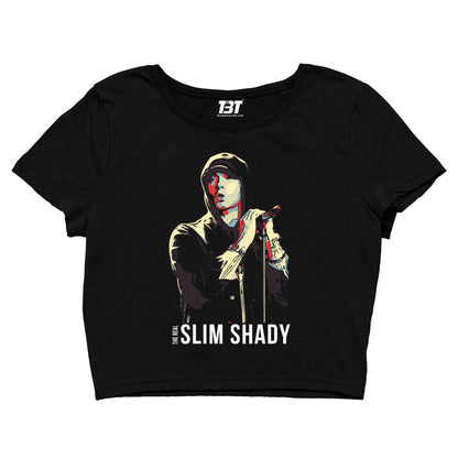 eminem the real slim shady crop top music band buy online united states of america usa the banyan tee tbt men women girls boys unisex black