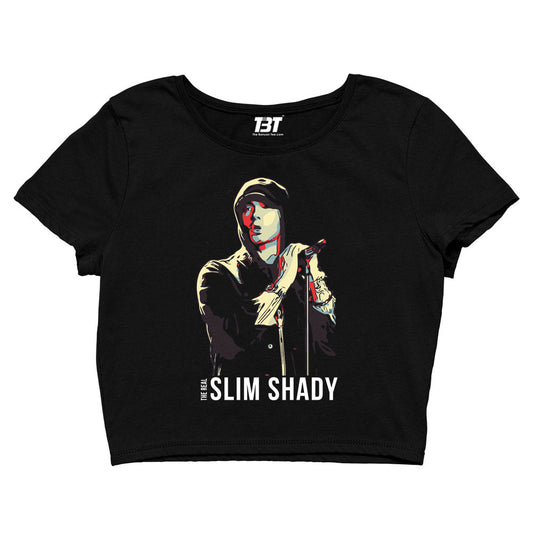 eminem the real slim shady crop top music band buy online united states of america usa the banyan tee tbt men women girls boys unisex black