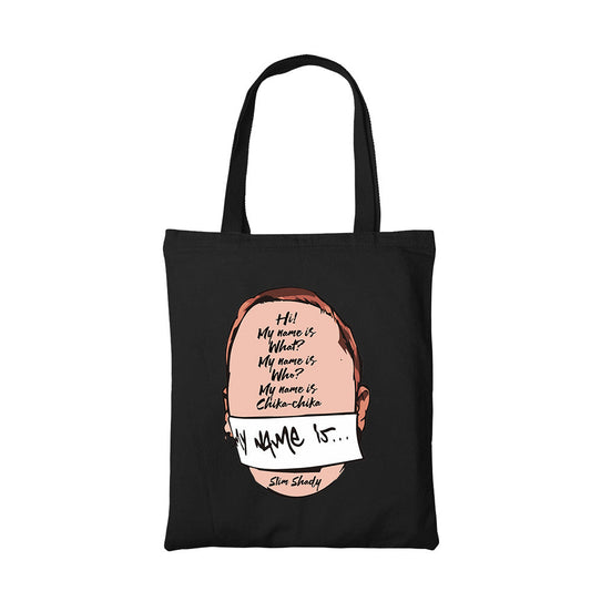 eminem my name is tote bag hand printed cotton women men unisex