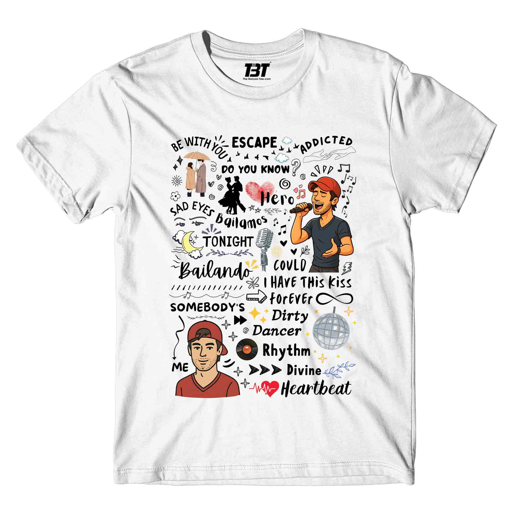 enrique the doodle escape t-shirt music band buy online united states usa the banyan tee tbt men women girls boys unisex white 