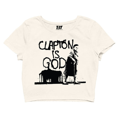 eric clapton clapton is god crop top music band buy online united states of america usa the banyan tee tbt men women girls boys unisex Sky Blue