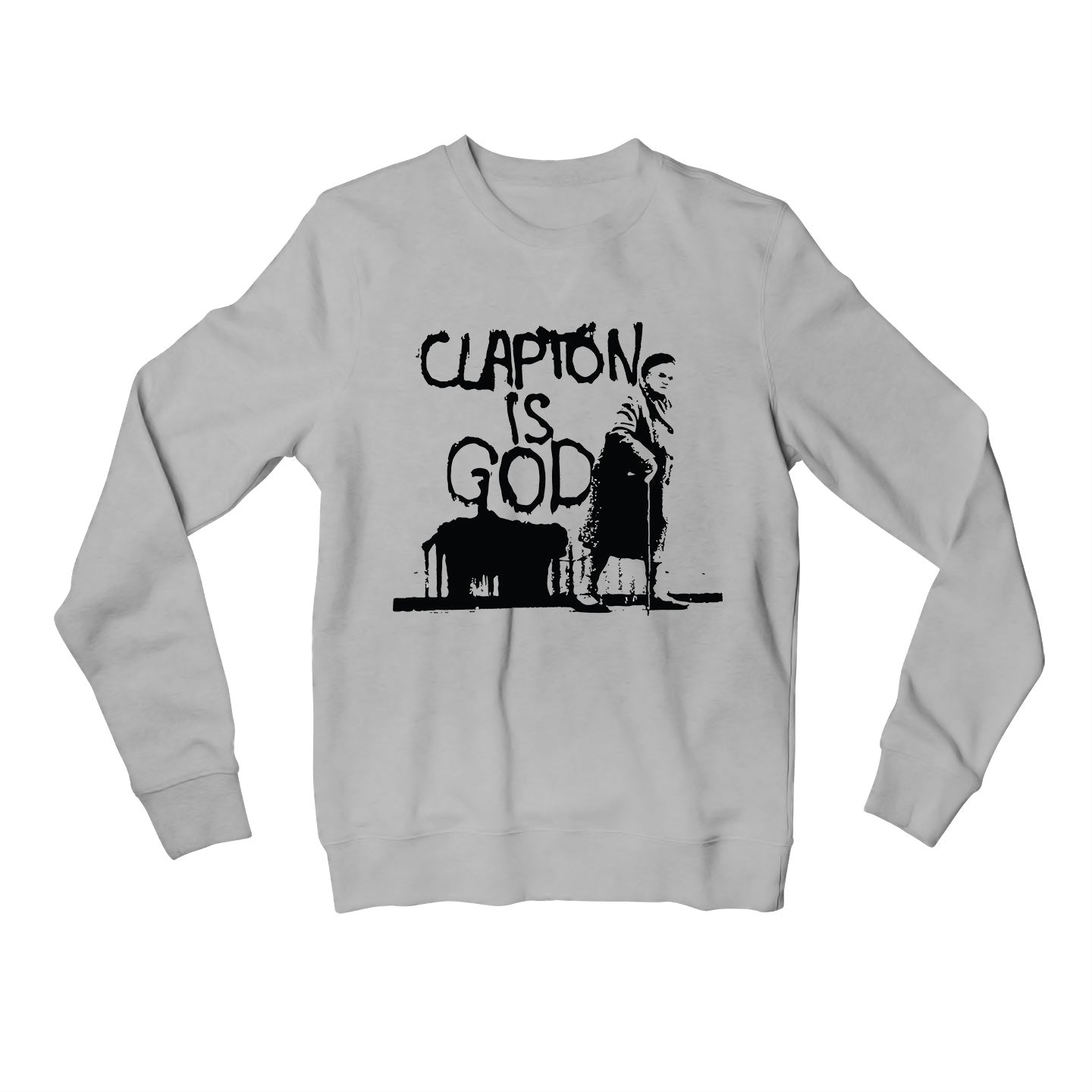 eric clapton clapton is god sweatshirt upper winterwear music band buy online united states usa the banyan tee tbt men women girls boys unisex gray