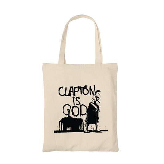 eric clapton clapton is god tote bag hand printed cotton women men unisex