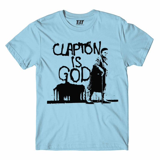 eric clapton clapton is god t-shirt music band buy online usa united states the banyan tee tbt men women girls boys unisex Ocean Blue