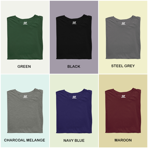 executive pallate Combo Pack Of 6 Multicolor combo Premium cotton T-shirt unisex tees half sleeve crew neck regular fit T-shirt colors available green black  steel grey charcoal melange navy blue maroon