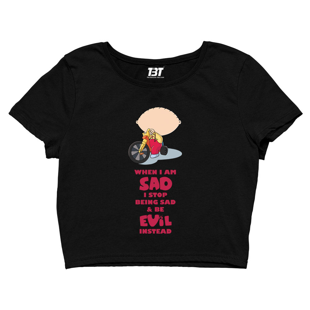 family guy be evil instead crop top tv & movies buy online united states of america usa the banyan tee tbt men women girls boys unisex yellow - stewie griffin dialogue