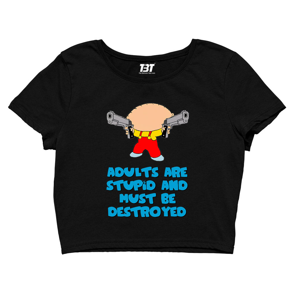 family guy adults are stupid crop top tv & movies buy online united states of america usa the banyan tee tbt men women girls boys unisex beige - stewie griffin dialogue