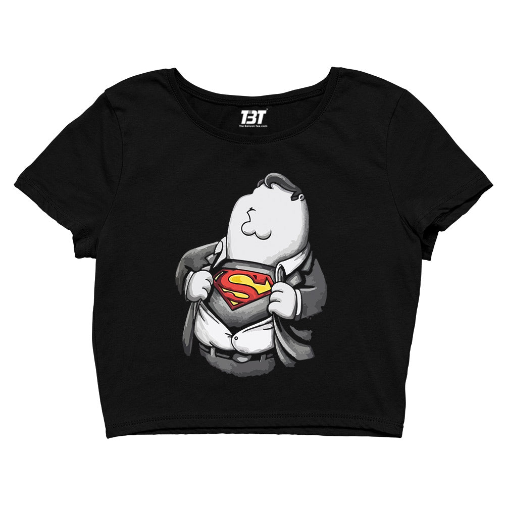 family guy super guy crop top tv & movies buy online united states of america usa the banyan tee tbt men women girls boys unisex black - peter griffin
