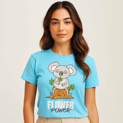 graphic flower power t-shirt printed graphic stylish buy online united states usa the banyan tee tbt men women girls boys unisex turquoise 
