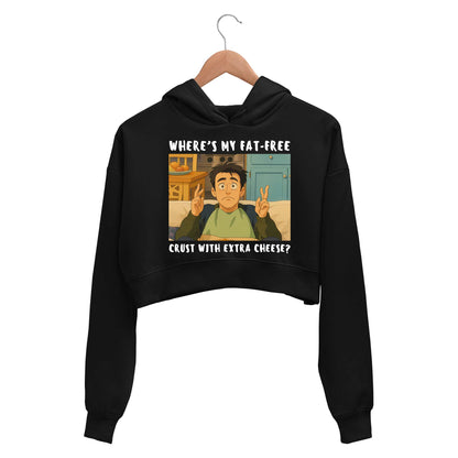 f.r.i.e.n.d.s joey's fat free pizza crop hoodie hooded sweatshirt upper winterwear tv & movies buy online india the banyan tee tbt men women girls boys unisex black