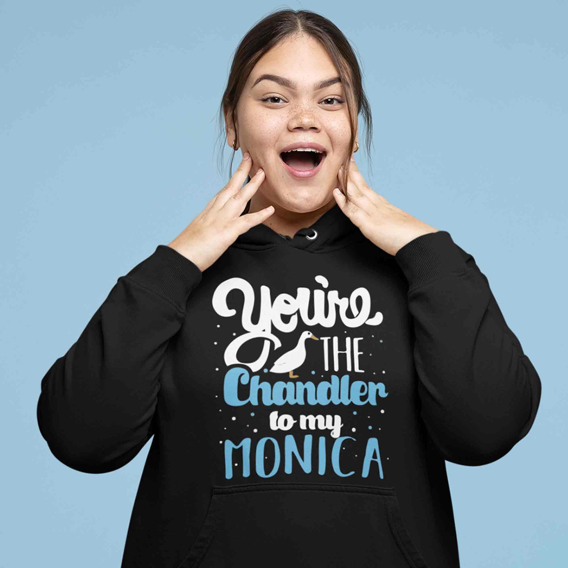 f.r.i.e.n.d.s you're the chandler to my monica hoodie hooded sweatshirt winterwear tv & movies buy online united states usa the banyan tee tbt men women girls boys unisex black