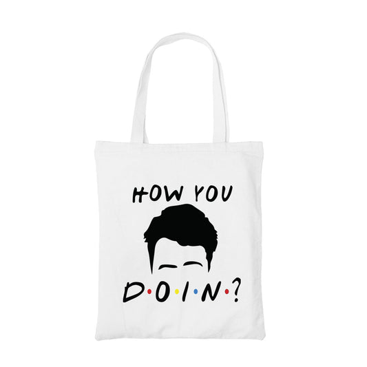 friends how you doin tote bag hand printed cotton women men unisex