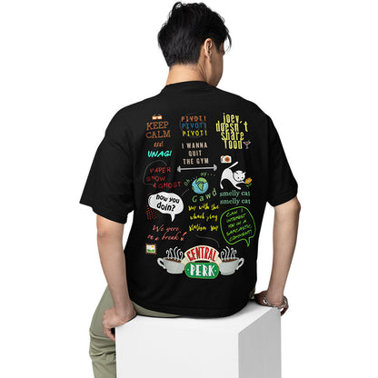 friends oversized t shirt - doodle tv & movies t-shirt black buy online india the banyan tee tbt men women girls boys unisex