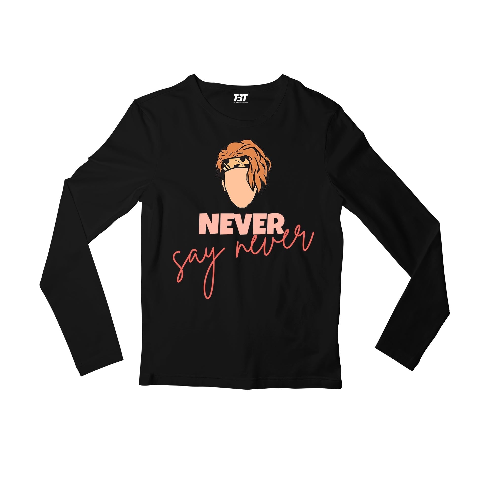 justin bieber never say never full sleeves long sleeves music band buy online india the banyan tee tbt men women girls boys unisex black