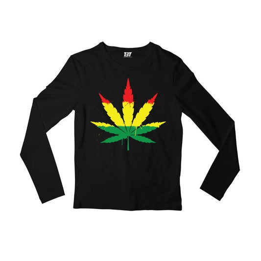 bob marley unity leaf full sleeves long sleeves music band buy online united states usa the banyan tee tbt men women girls boys unisex black 