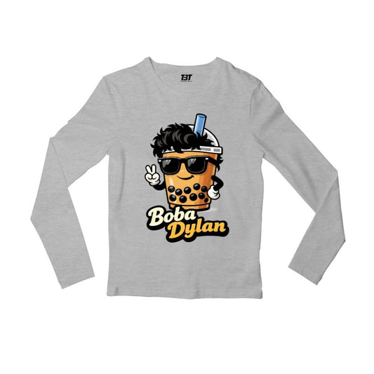 bob dylan boba dylan full sleeves long sleeves music band buy online united states usa the banyan tee tbt men women girls boys unisex gray 