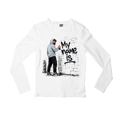 eminem my name is full sleeves long sleeves music band buy online united states usa the banyan tee tbt men women girls boys unisex white 