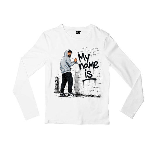 eminem my name is full sleeves long sleeves music band buy online united states usa the banyan tee tbt men women girls boys unisex white 