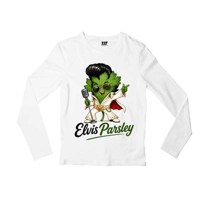 elvis presley parsley full sleeves long sleeves music band buy online united states usa the banyan tee tbt men women girls boys unisex white 