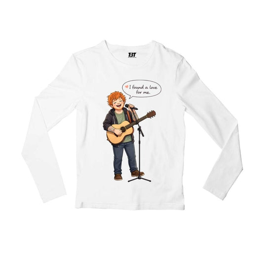 ed sheeran i found a love full sleeves long sleeves music band buy online united states usa the banyan tee tbt men women girls boys unisex white 