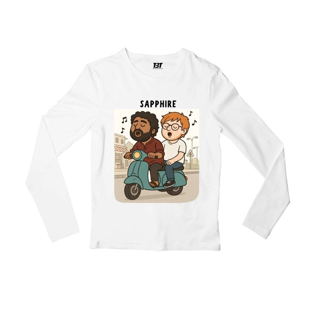 ed sheeran sapphire full sleeves long sleeves music band buy online united states usa the banyan tee tbt men women girls boys unisex white 