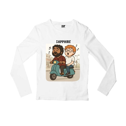ed sheeran sapphire full sleeves long sleeves music band buy online united states usa the banyan tee tbt men women girls boys unisex white 