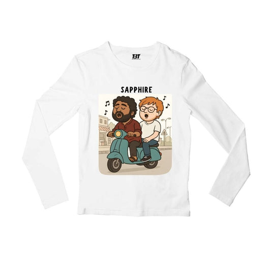 ed sheeran sapphire full sleeves long sleeves music band buy online united states usa the banyan tee tbt men women girls boys unisex white 