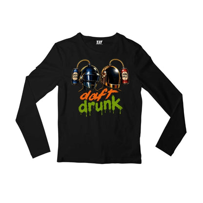 daft punk daft drunk full sleeves long sleeves music band buy online united states usa the banyan tee tbt men women girls boys unisex black 