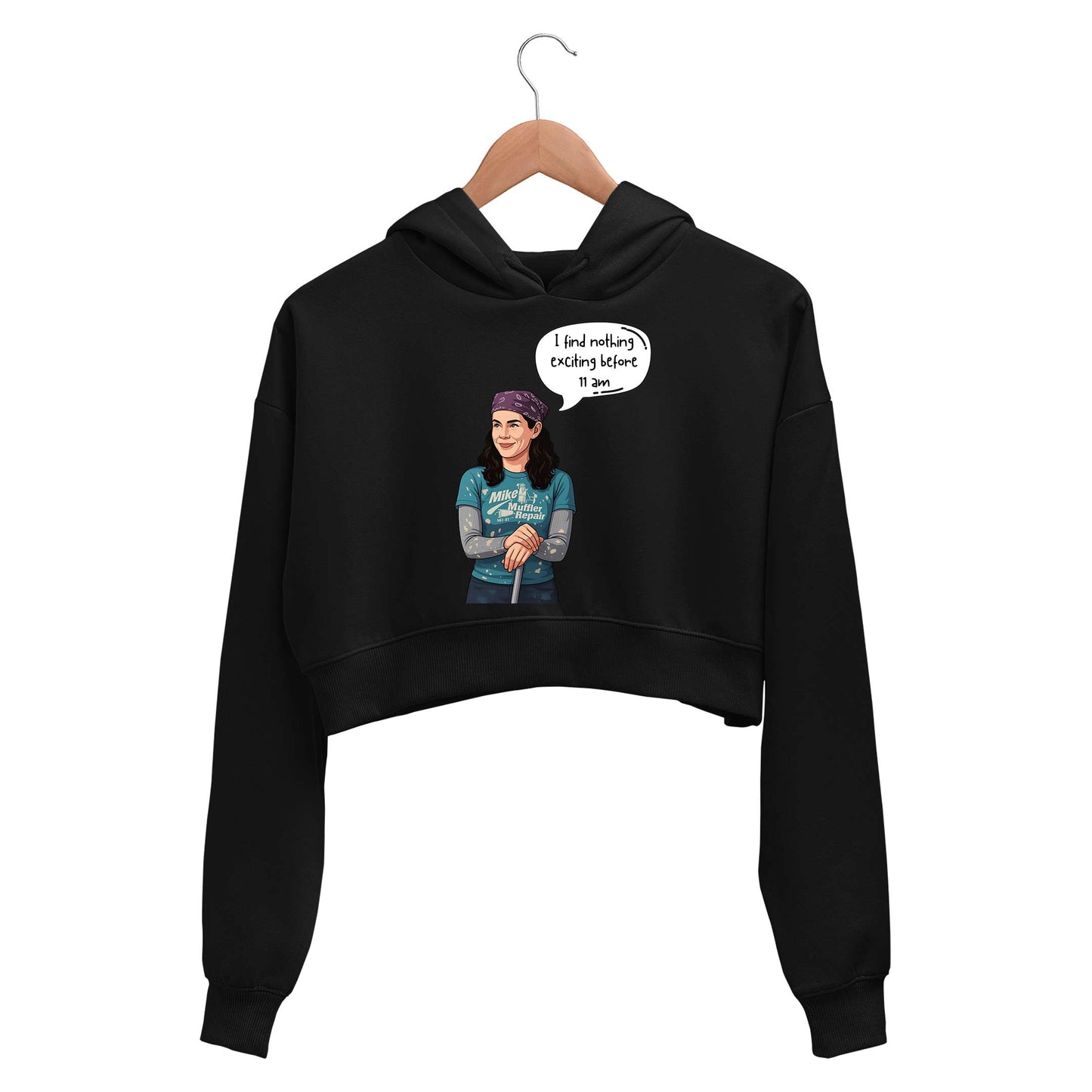 gilmore girls before 11 am crop hoodie hooded sweatshirt upper winterwear tv & movies buy online india the banyan tee tbt men women girls boys unisex black