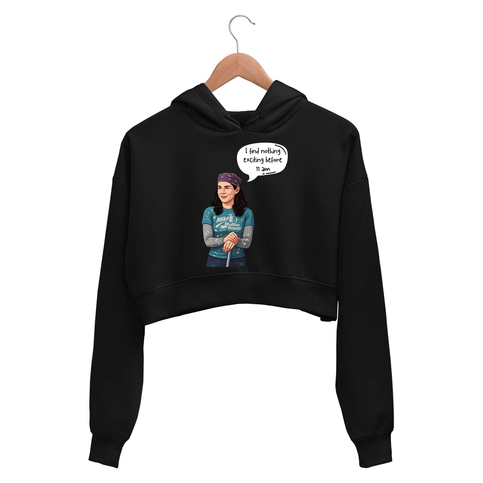 gilmore girls before 11 am crop hoodie hooded sweatshirt upper winterwear tv & movies buy online india the banyan tee tbt men women girls boys unisex black