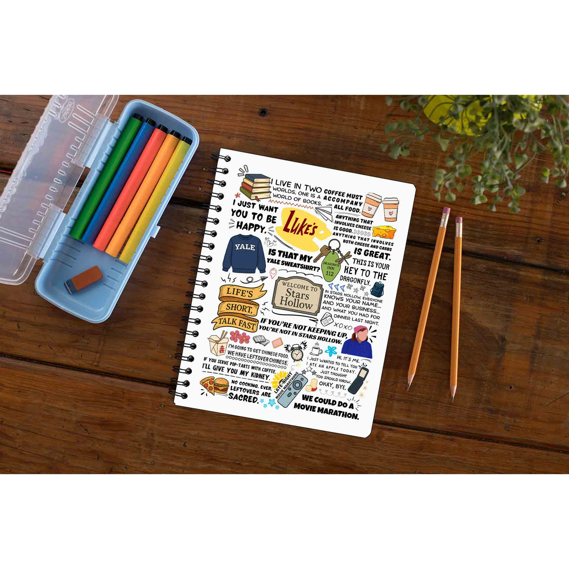 gilmore girls stars hollow doodle notebook notepad diary buy online united states us the banyan tee tbt unruled
