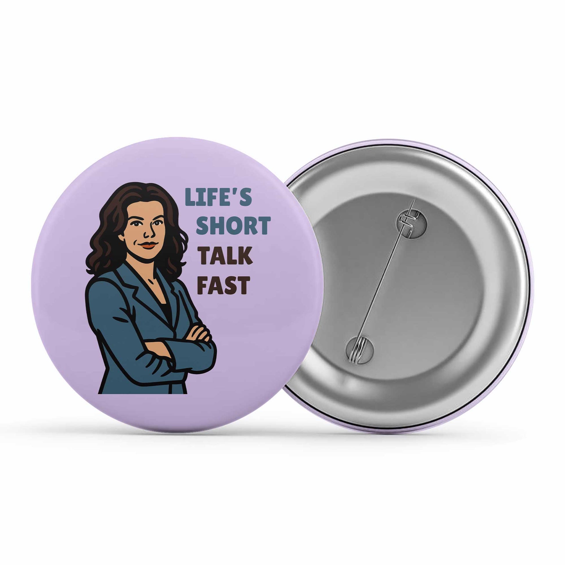 gilmore girls talk fast badge pin button tv & movies buy online united states us the banyan tee tbt men women girls boys unisex