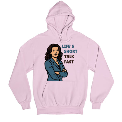 gilmore girls talk fast hoodie hooded sweatshirt winterwear tv & movies buy online united states usa the banyan tee tbt men women girls boys unisex baby pink