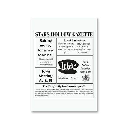 gilmore girls gazette poster wall art buy online united states us the banyan tee tbt a4