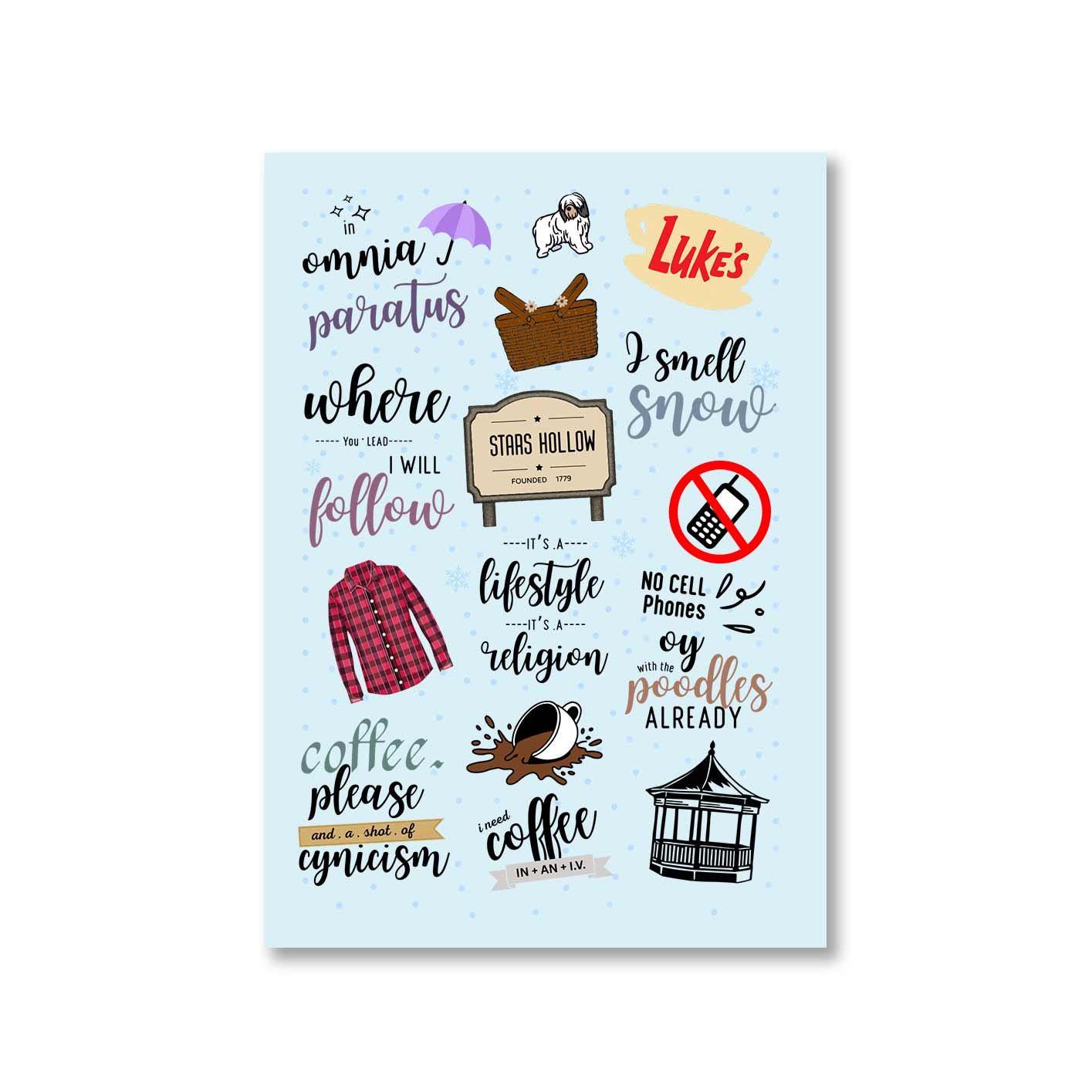 gilmore girls banter and coffee poster wall art buy online united states us the banyan tee tbt a4