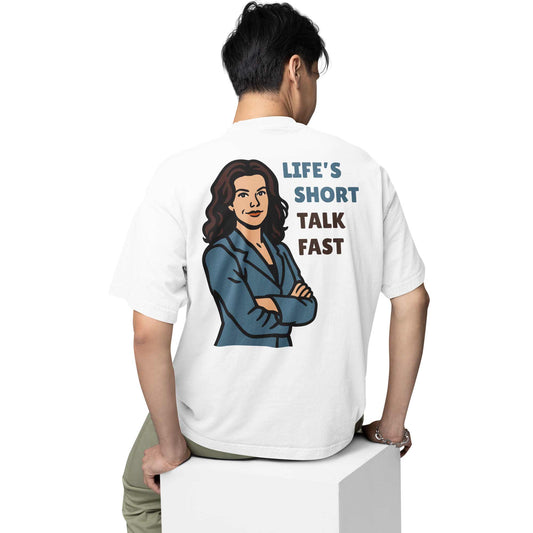 gilmore girls oversized t shirt - life's short talk fast tv & movies t-shirt white buy online india the banyan tee tbt men women girls boys unisex