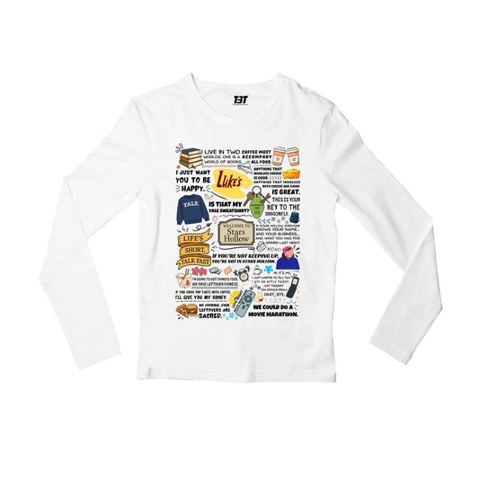 gilmore girls stars hollow doodle full sleeves long sleeves tv & movies buy online india the banyan tee tbt men women girls boys unisex white
