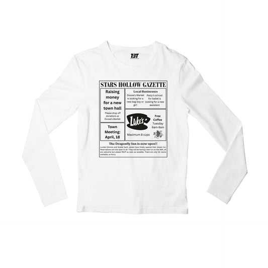 gilmore girls gazette full sleeves long sleeves tv & movies buy online india the banyan tee tbt men women girls boys unisex white
