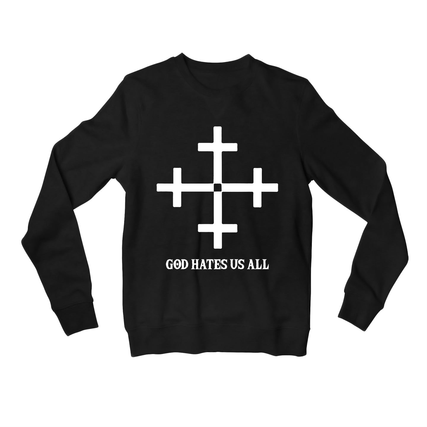 slayer god hates us all sweatshirt upper winterwear music band buy online united states usa the banyan tee tbt men women girls boys unisex black
