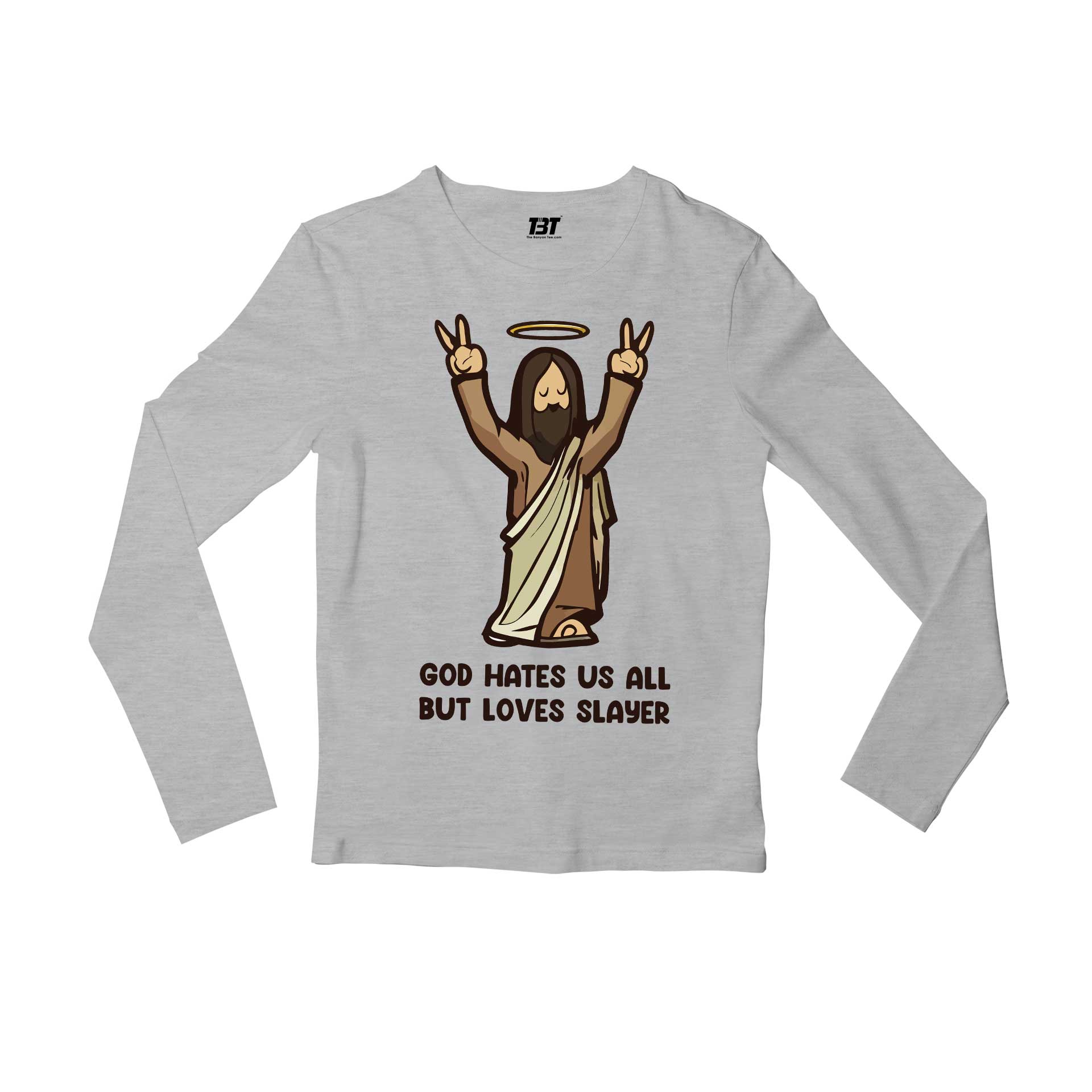 slayer god loves slayer full sleeves long sleeves music band buy online india the banyan tee tbt men women girls boys unisex black