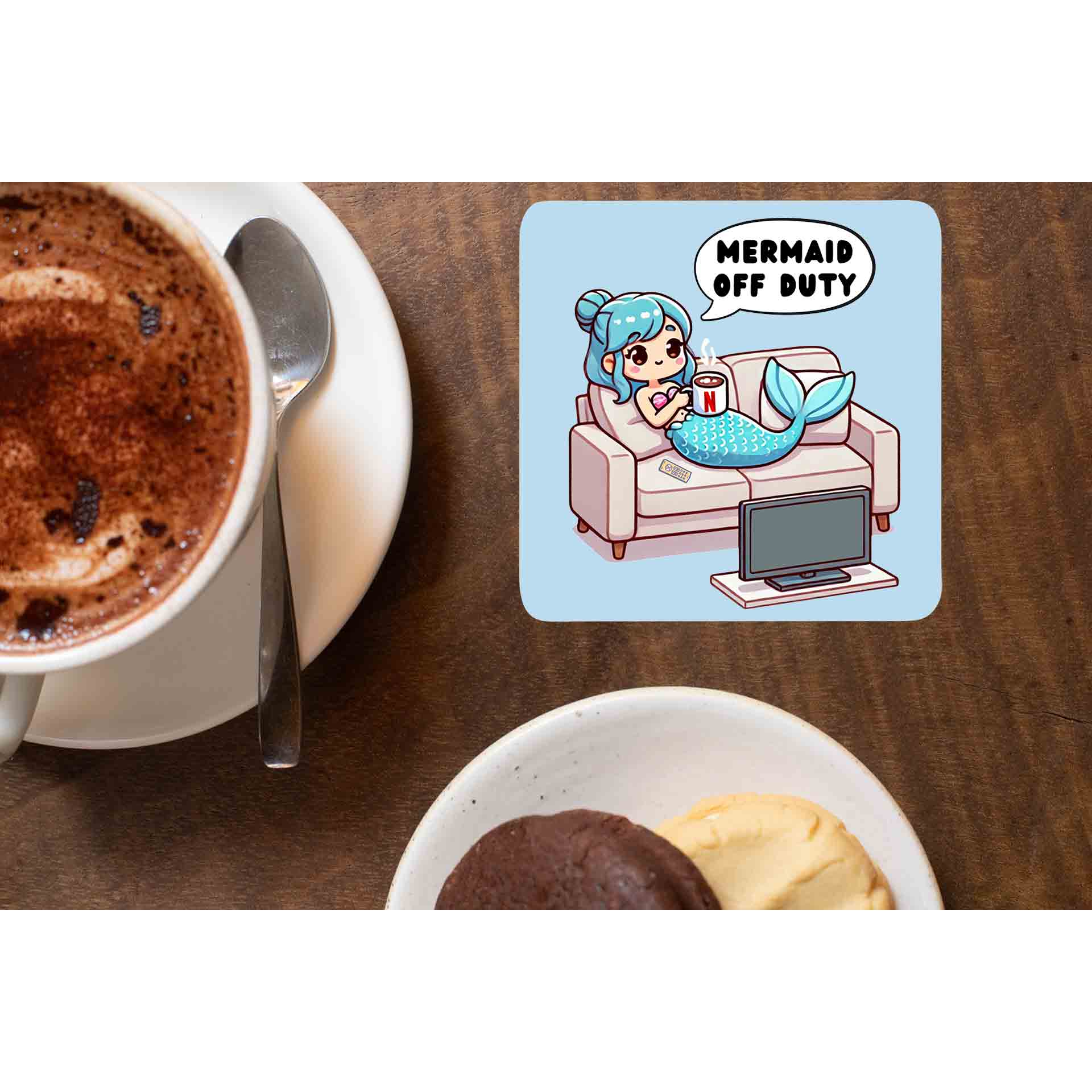printed mermaid off duty coasters wooden table cups indian printed graphic stylish buy online india the banyan tee tbt men women girls boys unisex