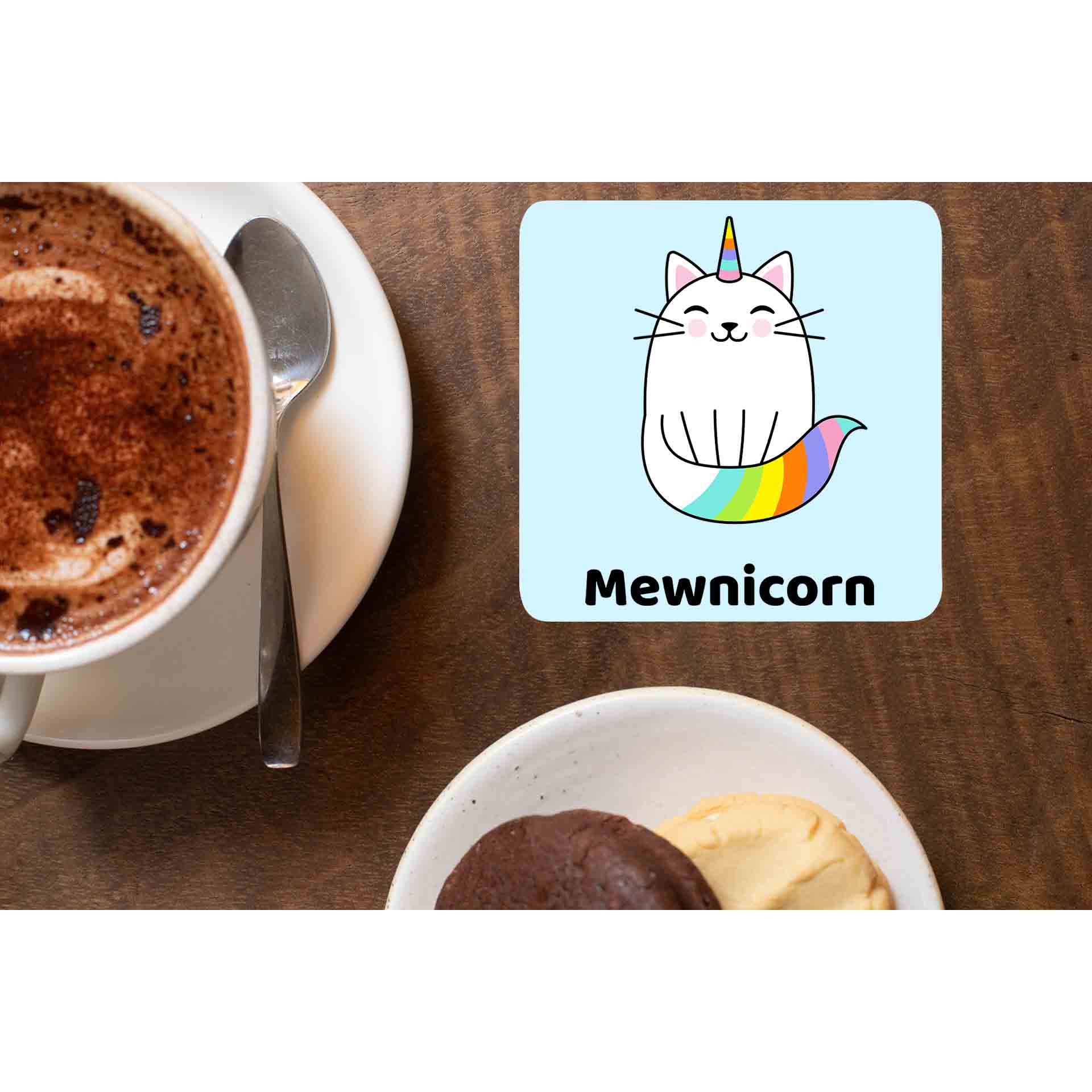 printed mewnicorn coasters wooden table cups indian printed graphic stylish buy online india the banyan tee tbt men women girls boys unisex